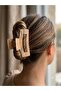 Women's Bone Patterned Oversized Hair Clip Clasp Barrette Transparent Glitter Hair Accessory Jewelry Gem 8 cm