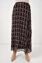 Women's Patterned Chiffon Brown Skirt - 3