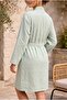 Double Layered Fine Scalloped Muslin Fabric Women's Dressing Gown / Kimono - 2