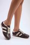 Women's Snakeskin Patterned Lace-Up Sneakers Color Block Stripe Detailed Comfortable Cut Casual Stylish - 3
