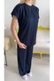 Navy Blue Stitched Modal Suit - 4