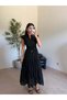 Black Embroidered Angel Dress - 3