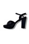 308-26 Shiny Satin Cross Strap Thick Heel Women's Sandals(11cm) - 3