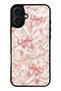 iPhone 16 Plus Glossy Phone Case with Blush Pearl Bow Design