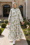 Women's Buttoned Patterned Modal Fabric Green Dress - 2