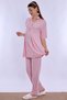 Cotton Maternity Pajama Set with Hidden Breastfeeding Detail Effortt - Pink - 3