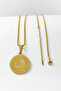 Gold Color Chain with Ayetel Kürsi & Vav Letter Written, 60 cm Thick Doc Chain Stainless Steel Necklace - 7