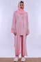 Hijab Cotton Long Robe Maternity Postpartum Breastfeeding Pajama Set Effortt - Pink - 3