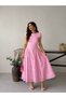 Scalloped Pleated Lace Long Dress