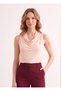 Blouse Powder Color Collar Buttoned Sleeveless Sandy Fabric Tank Top |   Women's Daily Casual - 2