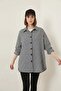 Women's Oversize Houndstooth Pattern Cotton Black and White Shirt - 3