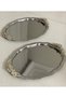 Stainless Steel 2 Pcs Oval Silver Handle Service Presentation Table - 2