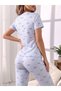 Soft Textured Women's Pajama Set Comfortable Cut Home Wear - 3