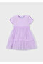 Girl's Combination Tulle Dress Lilac 3915 - 3