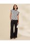 Women Ivory Monochrome Knit Lace Cap-Sleeve Blouse - 5