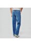 Men Straight Stretch Denim Indigo Jeans - 7