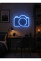 Kamera Figürlü LED Neon Tablo | Mavi Aydınlatmalı Dekor | Fotoğrafçı Hediyesi
