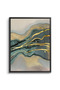 Teal & Gold Set of 2 Abstract Wall Art | Framed Canvas Print with Gold Foil Embossed | Luxury Modern Decor for Living Room, Bedroom, Office & Gift - 4