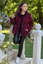 Girls' Nova Fabric Hooded Pocketed Elastic Waist Drawstring Waterproof Winter Coat Km4013 - 2