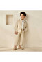 Collared Neck Long Sleeve Shacket and Pants Set with Pocket