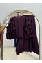 Eleni Suit with Ruffled Sleeves and Voile Skirt-En842 Plum - 2