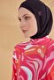 Patterned Fuchsia Full Covered Hijab Swimsuit - 4-Piece Set M2322 - 4