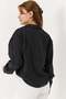 Women's White Strappy Buttoned Shirt Black - 5