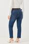 Women's mom jeans with belt - navy blue - 5