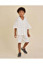 Boys White Shirt And Shorts Set