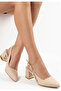 Merya Beige Satin Heeled Shoes - 3
