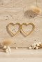 Pair of Gold Color Heart-Shaped Hoop Earrings - Stylish and Modern Design Bijoux Earrings - 5