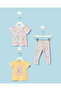 Infant Girls Yellow And White Printed 3 Piece Set