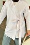 Tie-Detail Hijab Shirt White - 3