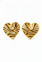 Stylish and Modern Wavy Heart Design Gold Color Women's Earring Pair