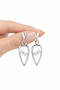 Dangle Heart Shaped White Color Baguette Stone Women's Earrings - 4