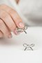 Pair of Bowknot Design Glossy Silver Color Steel Earrings Women's Jewelry Accessory - 4