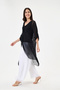 Black Italian Special Design Front Slit Bat Sleeve Lined Silk Tunic Blouse 38 - 44 Size - 3