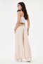 Women's Beige Italian 100% Linen Elastic Waist Wide Leg Palazzo Trousers Size 38 - 42 - 3