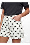 High Waist Polka Dot Women's Jean Shorts - 2
