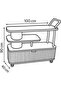 Luxury Marble & Wood Bar Cart – Modern White & Beige Serving Trolley with Storage Cabinet, Multi-Level Shelves