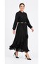 Skirt Part Layered Lined %Modal %20 Viscose Ornamental Button Detailed Dress - 5