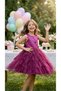Girl's Stone Embroidered Cat-Themed Dress with Tulle Skirt and Cotton Lining, Ages 6-10, Birthday, Party, Special Occasion - 5