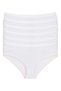 Lycra Lace Cuffed Bato Women's High Waist Panties White 6-Pack - 2