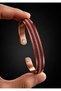 Men's and Women's Red Copper Bracelet with Leather Strips on Top, Steel Chain, Magnetic Model, Pure Copper Bracelet - 4