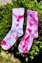 Unisex White Tie-Dye Patterned Socket Sports Socks - 3