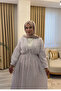 Women's Floral Printed Long Cotton White Muslin Dress - 6