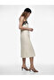 Lace Detailed Rope Strap Sleeveless Midi Dress