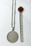 Silver Color Ayetel Kürsi & Nazar Verse Written Stainless Steel Necklace with Thick Doc Chain and Stick - 3