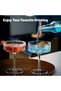 Ribbed Coupe Glasses, 6 Pcs 10 oz Vintage Cocktail Coupe Glasses Set, Unique Martini Glass - 4