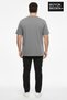 Men's Large Size Handwritten Brooklyn Printed 3Xl-6Xl Crew Neck T-Shirt Spr26Bts510-6 - 3